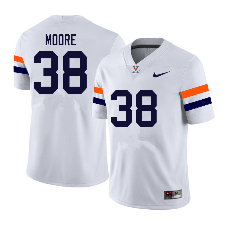 Men #38 Sean Moore Virginia Cavaliers College Football Jerseys Sale-White